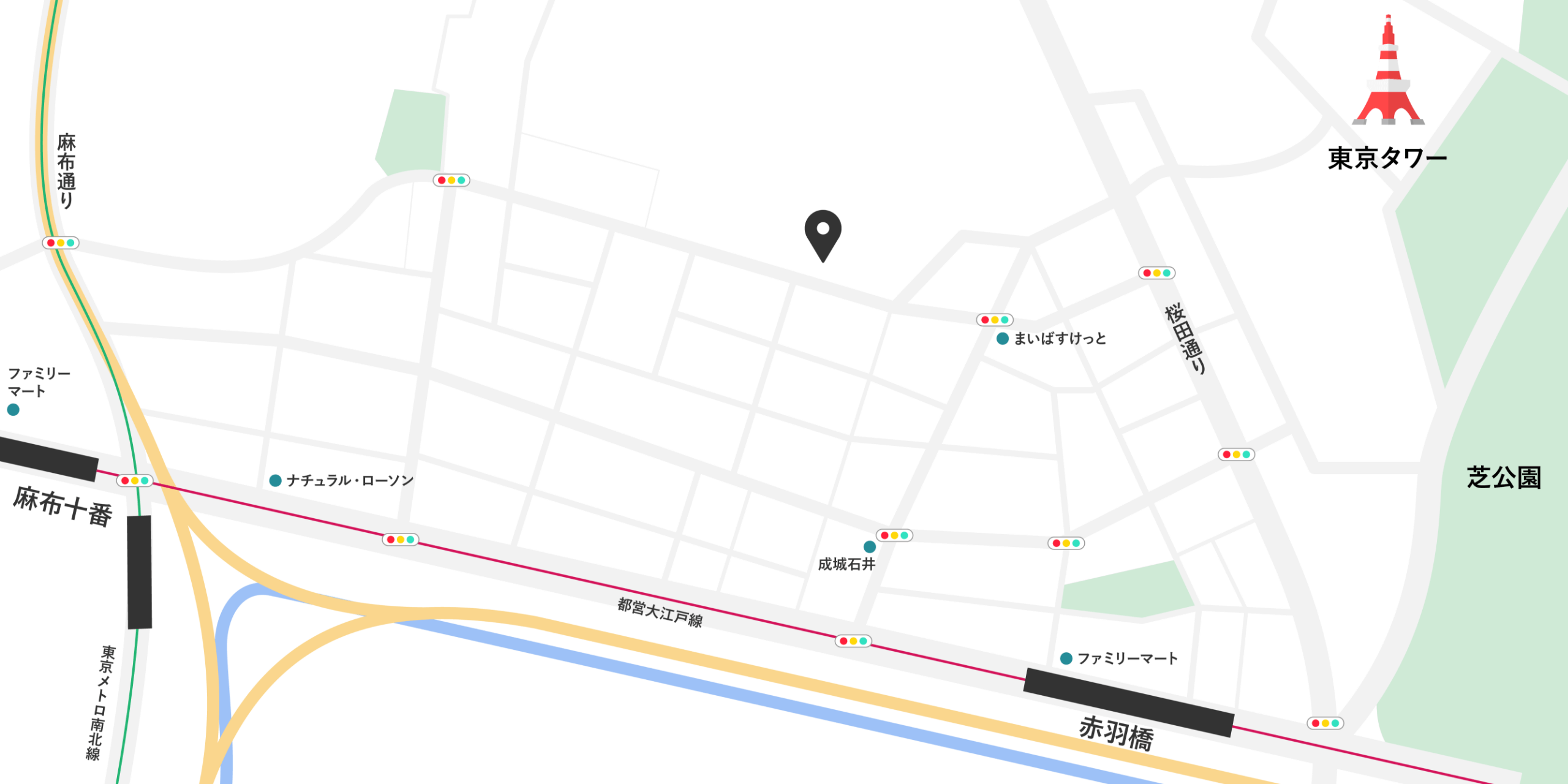 東京都港区東麻布2-6-5 Tuttle Bldg 4F-WESTの地図